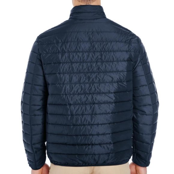 Adult Unisex Quilted Puffy Jacket Navy Blue NWT - Picture 3 of 3